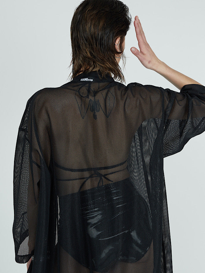 BLACK MESH COVER-UP